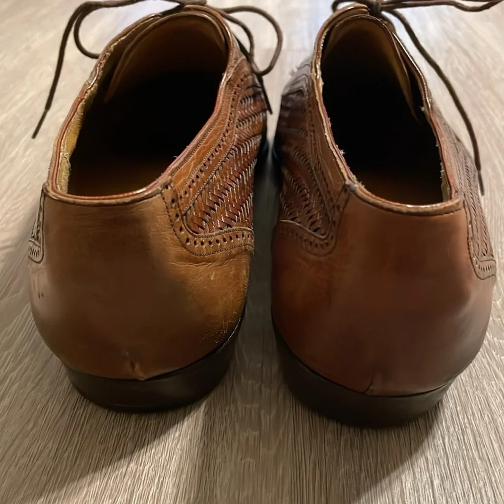 Miguel Angel Men’s Crocodile Leather Oxford Shoes Brown Contemporary Preppy